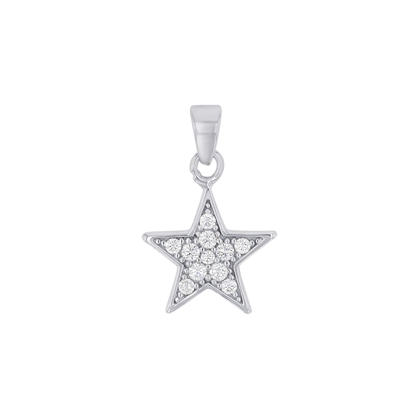 AMOR 9ct White Gold Cubic Zirconia Star Pendant AMOR 9ct White Gold Cubic Zirconia Star Pendant