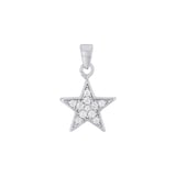 AMOR 9ct White Gold Cubic Zirconia Star Pendant