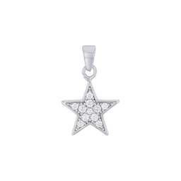 37970300 - 9ct White Gold Cubic Zirconia Star Pendant