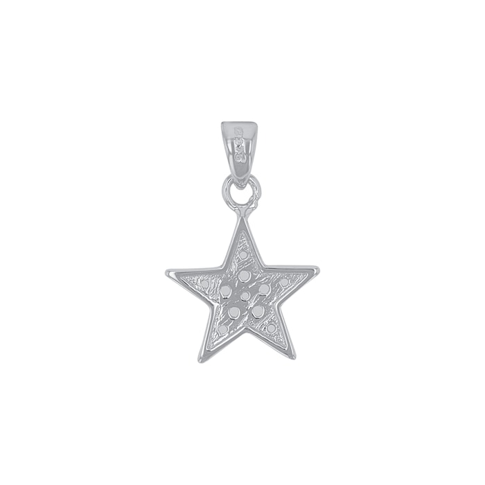 AMOR 9ct White Gold Cubic Zirconia Star Pendant