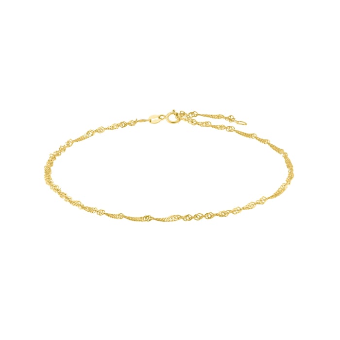 AMOR 9ct Yellow Gold Singapore Chain Anklet