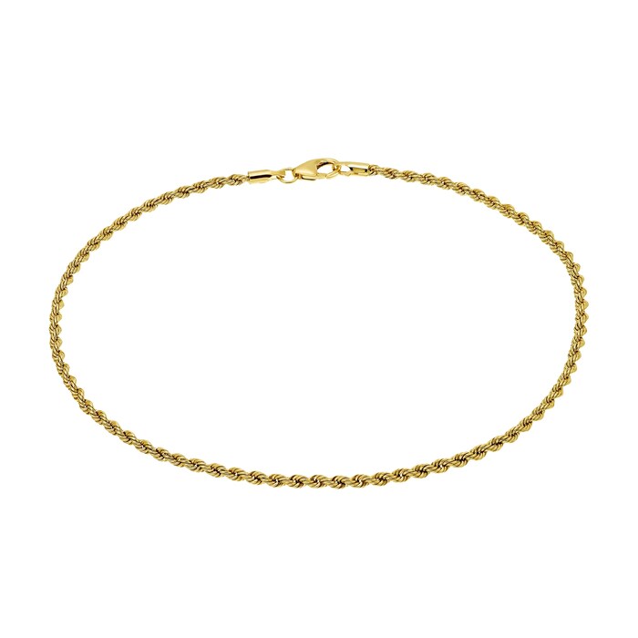 AMOR 9ct Yellow Gold Cord Chain Anklet