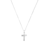 AMOR Silver Textured Cross Pendant Necklace