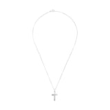 AMOR Silver Textured Cross Pendant Necklace