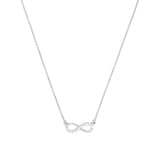 AMOR Silver Cubic Zirconia Infinity Loop Pendant Necklace