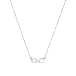 37970311 - Silver Cubic Zirconia Infinity Loop Pendant Necklace