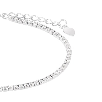 AMOR Silver Cubic Zirconia Tennis Bracelet