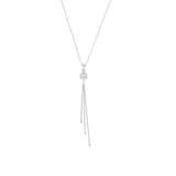 AMOR Silver Cubic Zirconia Tassel Necklace