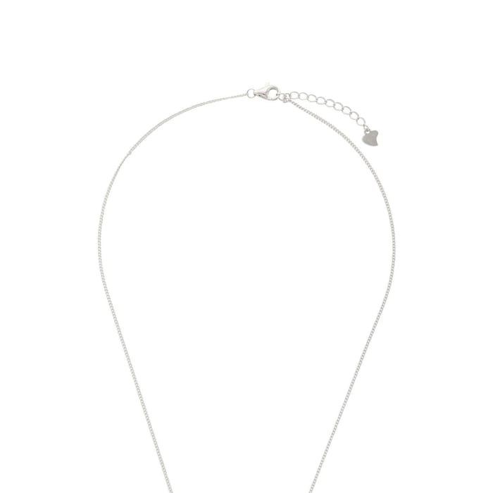 AMOR Silver Cubic Zirconia Tassel Necklace