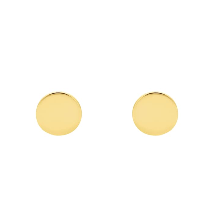 AMOR 9ct Yellow Gold Circle Stud Earrings