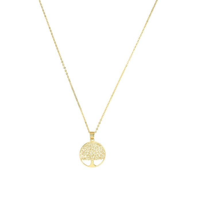 AMOR 9ct Yellow Gold Tree Pendant Necklace