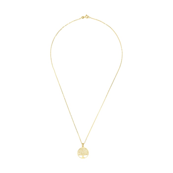 AMOR 9ct Yellow Gold Tree Pendant Necklace