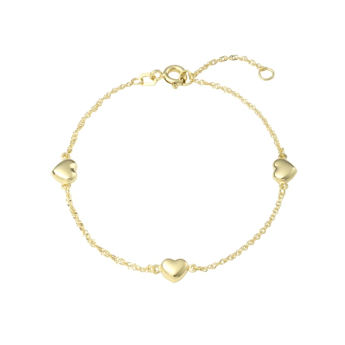 AMOR 9ct Yellow Gold Heart Bracelet