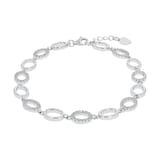 AMOR Silver Cubic Zirconia Loop Chain Bracelet