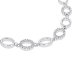 AMOR Silver Cubic Zirconia Loop Chain Bracelet