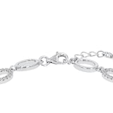 AMOR Silver Cubic Zirconia Loop Chain Bracelet