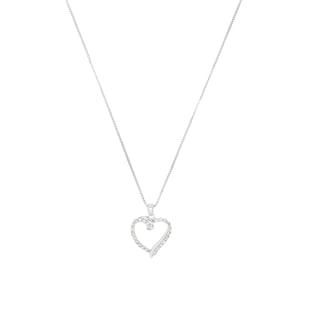 AMOR Silver Cubic Zirconia Heart Pendant Necklace