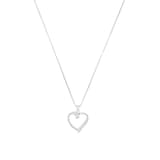 AMOR Silver Cubic Zirconia Heart Pendant Necklace