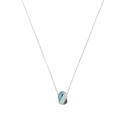 37970326 - Silver Tri Colour Knot Pendant Necklace