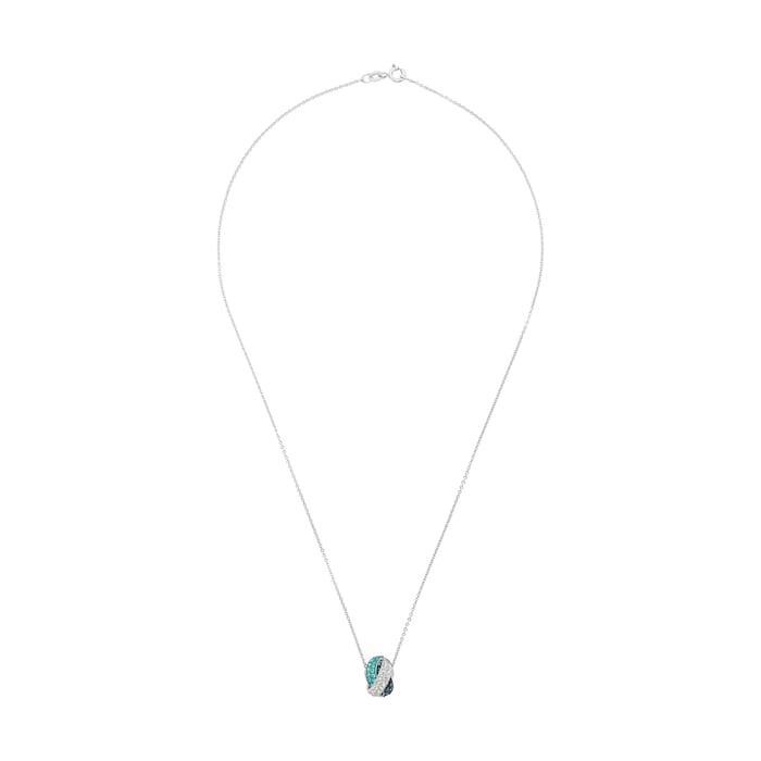 AMOR Silver Tri Colour Knot Pendant Necklace