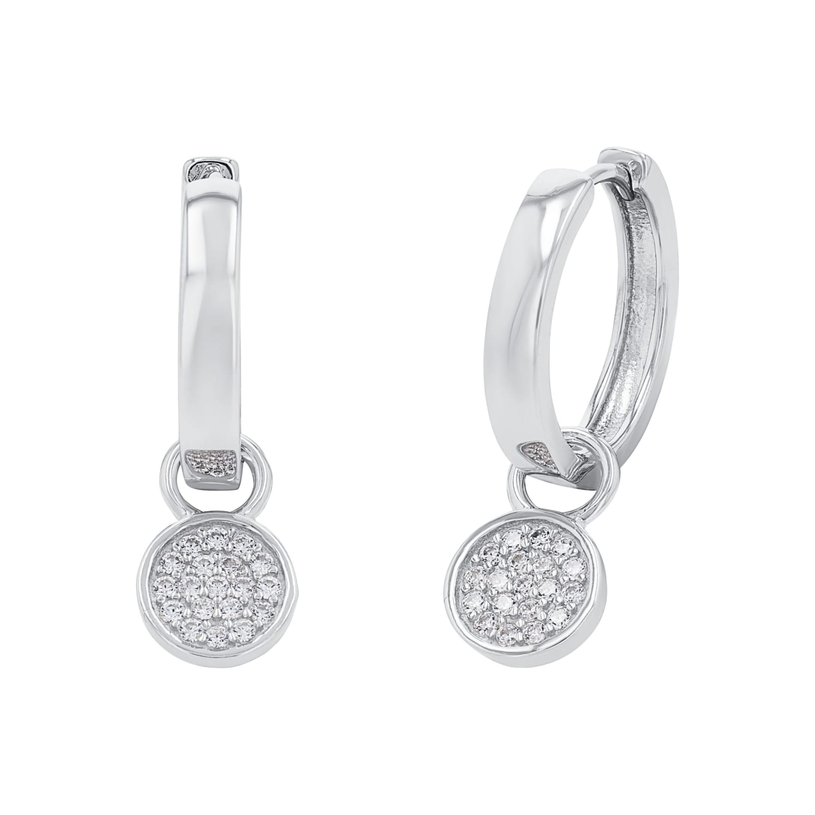 AMOR Silver Cubic Zirconia Circle Hoop Earrings AMOR Silver Cubic Zirconia Circle Hoop Earrings