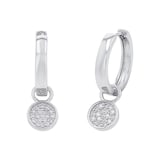 AMOR Silver Cubic Zirconia Circle Hoop Earrings