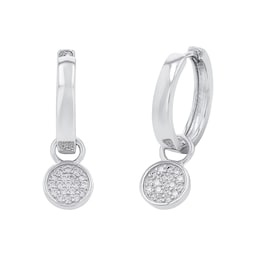 37970327 - Silver Cubic Zirconia Circle Hoop Earrings