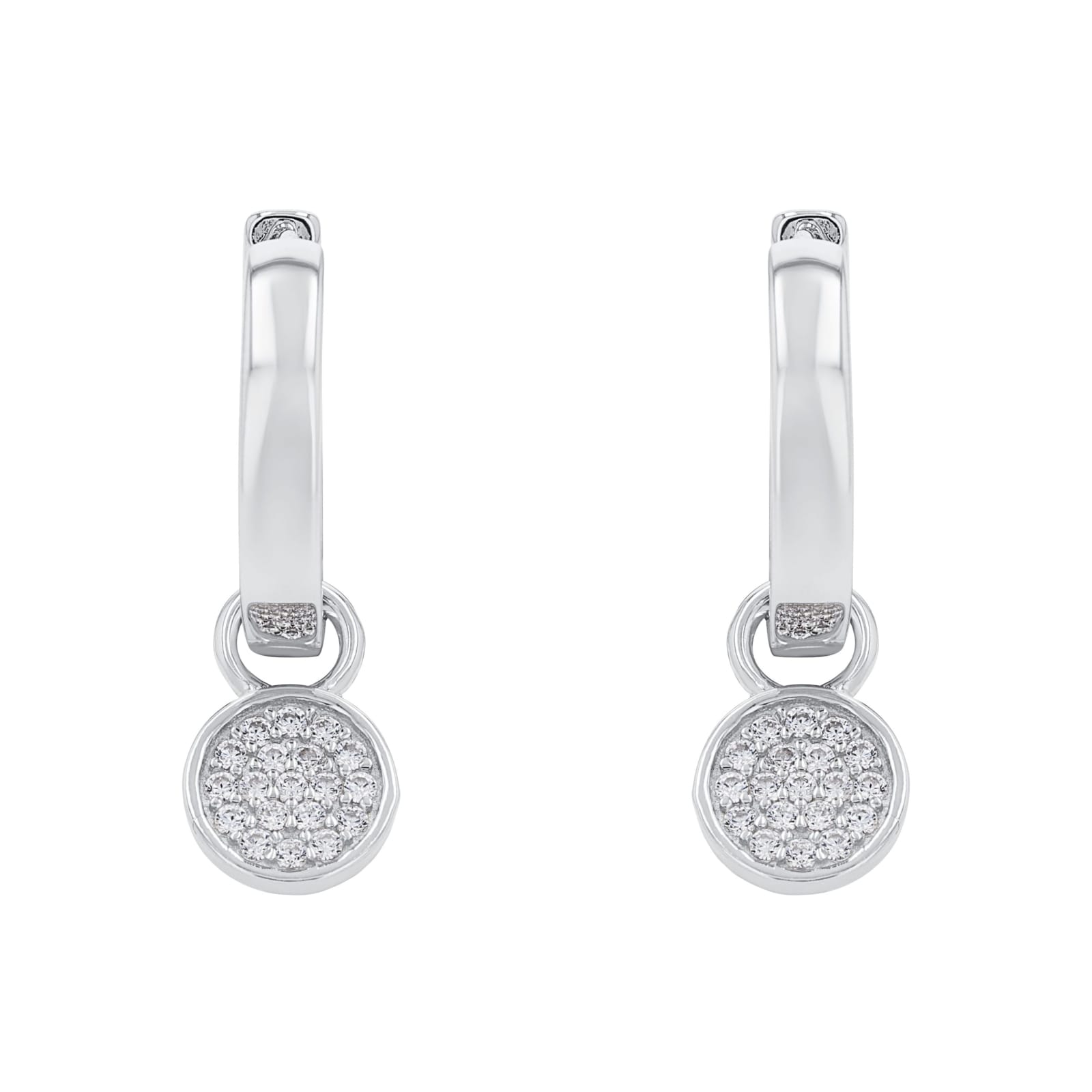 AMOR Silver Cubic Zirconia Circle Hoop Earrings AMOR Silver Cubic Zirconia Circle Hoop Earrings