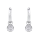 AMOR Silver Cubic Zirconia Circle Hoop Earrings