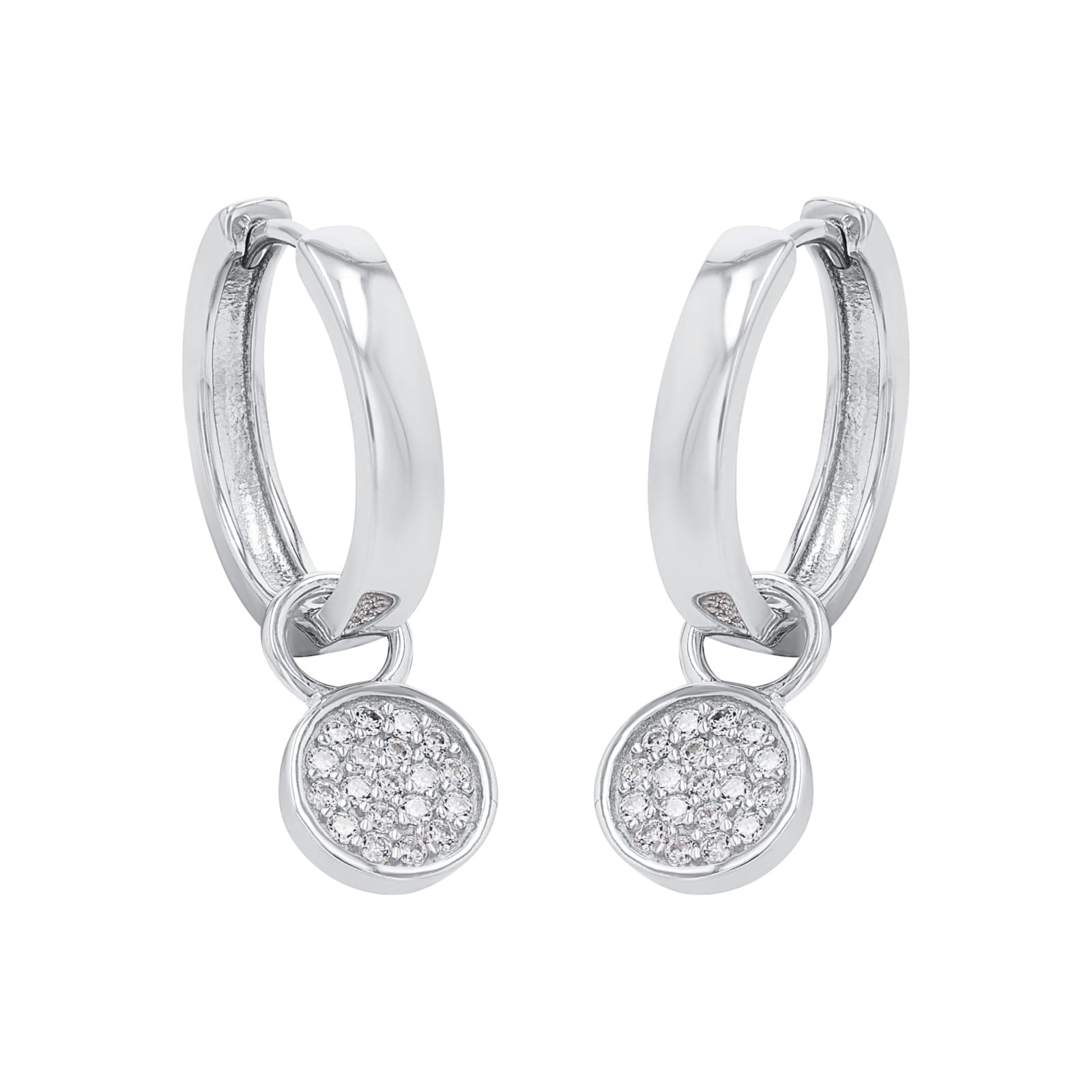AMOR Silver Cubic Zirconia Circle Hoop Earrings AMOR Silver Cubic Zirconia Circle Hoop Earrings