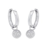 AMOR Silver Cubic Zirconia Circle Hoop Earrings