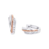 AMOR Silver Bi Colour Cubic Zirconia Hoop Earrings