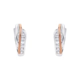 AMOR Silver Bi Colour Cubic Zirconia Hoop Earrings