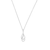 AMOR Silver Cubic Zirconia Double Loop Pendant Necklace