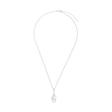 AMOR Silver Cubic Zirconia Double Loop Pendant Necklace