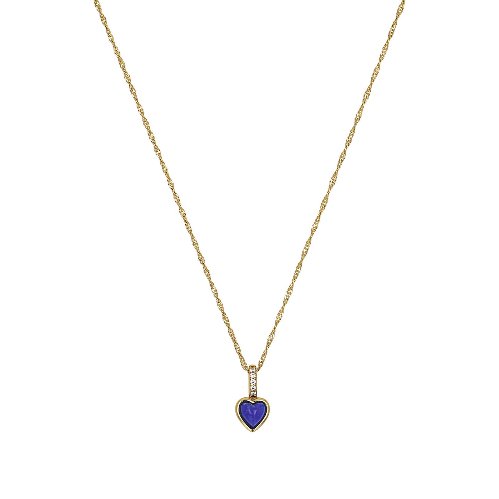 AMOR Yellow Gold Coloured Sterling Silver Lapis Pendant Necklace AMOR Yellow Gold Coloured Sterling Silver Lapis Pendant Necklace