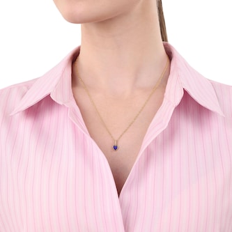 AMOR Yellow Gold Coloured Sterling Silver Lapis Pendant Necklace