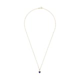 AMOR Yellow Gold Coloured Sterling Silver Lapis Pendant Necklace
