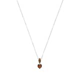 AMOR Sterling Silver Glass Stone Pendant Necklace