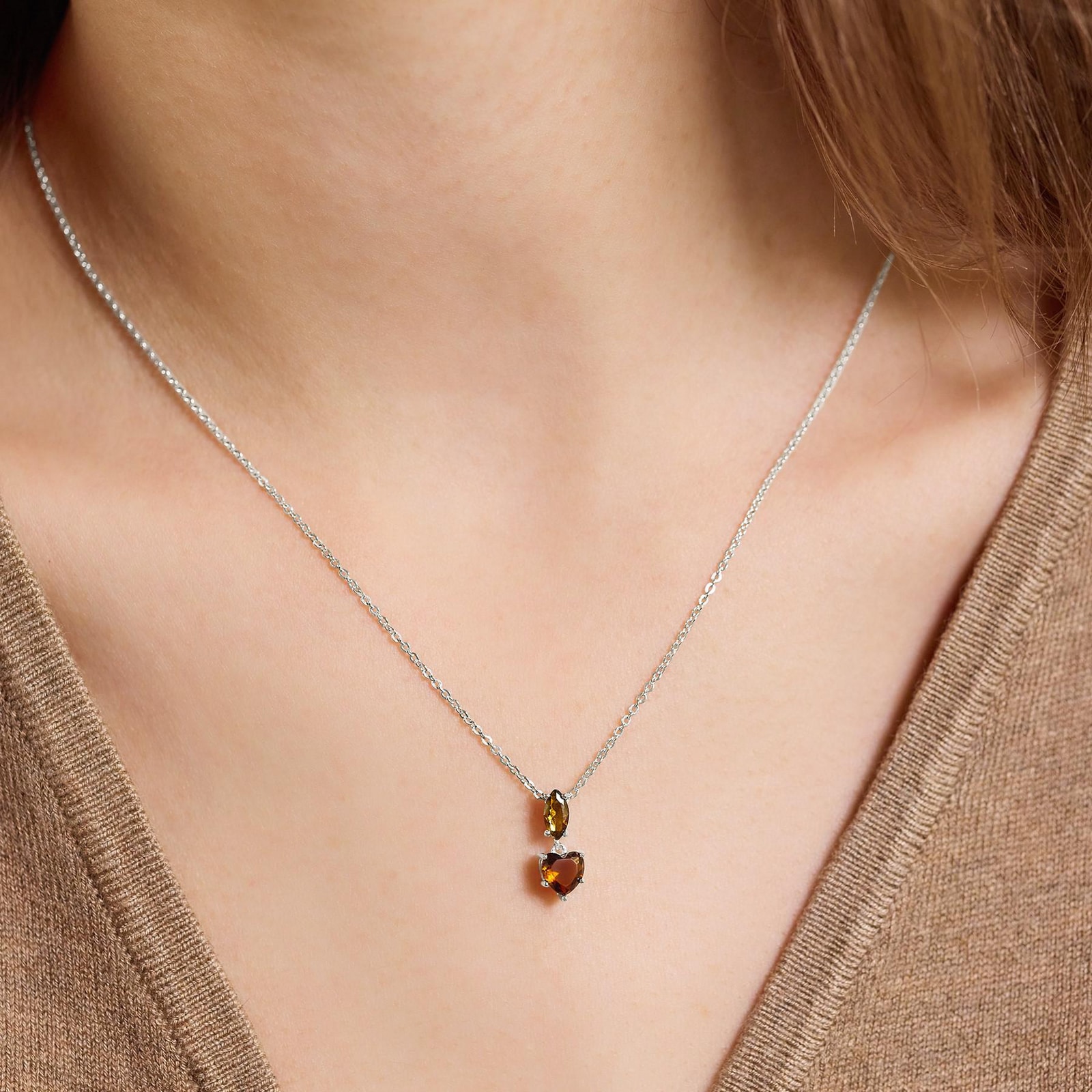 Amor Sterling Silver Glass Stone Pendant Necklace Amor Sterling Silver Glass Stone Pendant Necklace