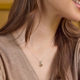 AMOR Sterling Silver Glass Stone Pendant Necklace