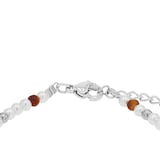 AMOR Stainless Steel Pearl & Tigers Eye Beaded Bracelet