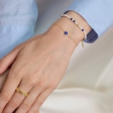 AMOR Yellow Gold Coloured Sterling Silver Lapis Heart Bracelet