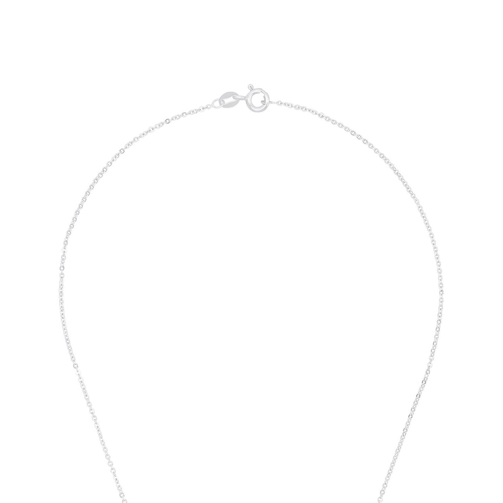 AMOR Sterling Silver Glass Stone Flower Pendant Necklace AMOR Sterling Silver Glass Stone Flower Pendant Necklace