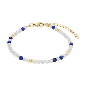 Amor Sterling Silver Lapis
Pearl Beaded Bracelet Amor Sterling Silver Lapis
Pearl Beaded Bracelet