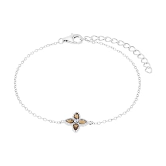 AMOR Sterling Silver Glass Stone Flower Bracelet AMOR Sterling Silver Glass Stone Flower Bracelet