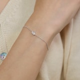 AMOR Sterling Silver Pearl & Cubic Zirconia Bracelet