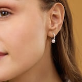 AMOR Sterling Silver Pearl Hoop Earrings