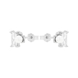 AMOR Sterling Silver Cubic Zirconia & Pearl Stud Earrings