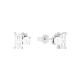 AMOR Sterling Silver Cubic Zirconia & Pearl Stud Earrings